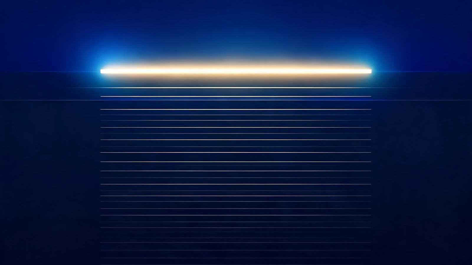 A single lit ledger entry at the head of an empty ruled column.