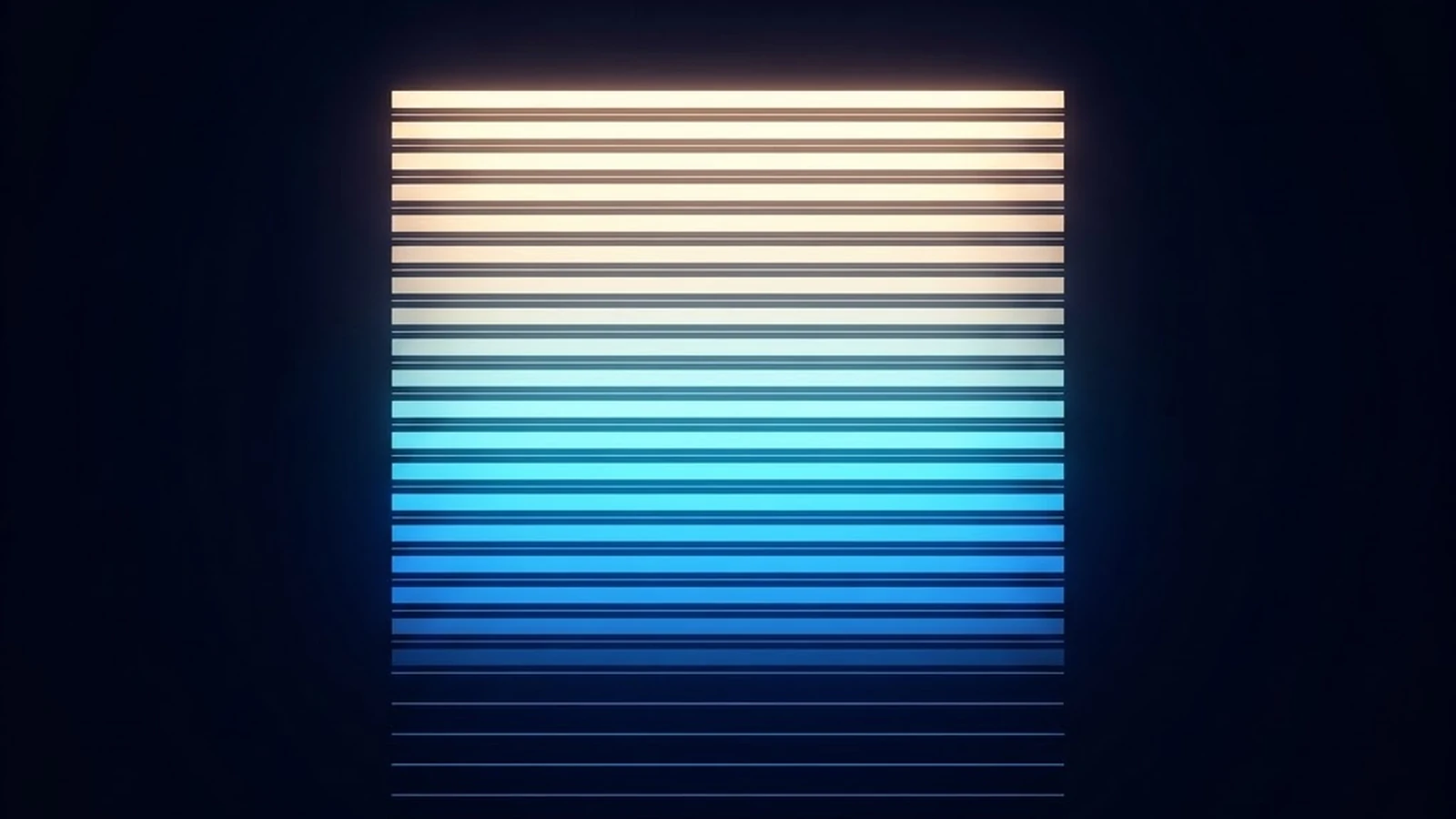 Rows of a luminous ledger, the earliest glowing brightest, empty lines waiting below.
